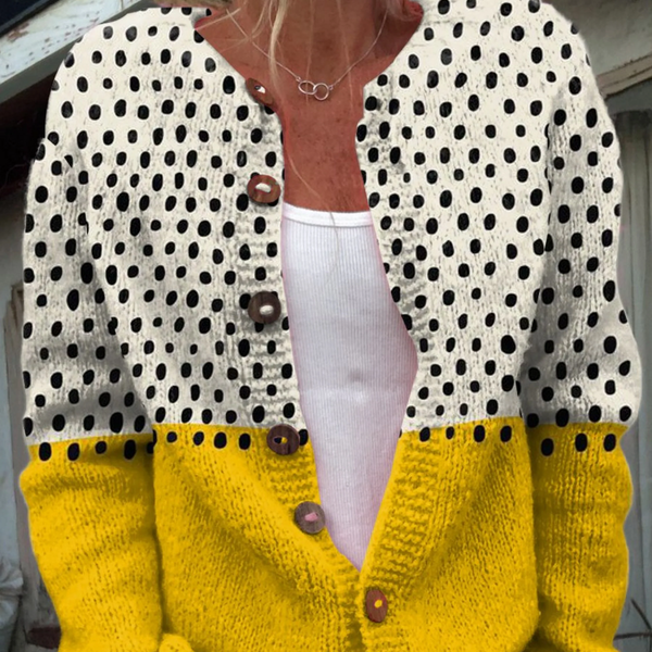 Maude — Colour-Block Button Cardigan
