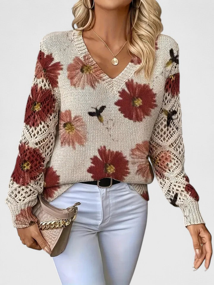 Bronwen — Floral Openwork Jumper
