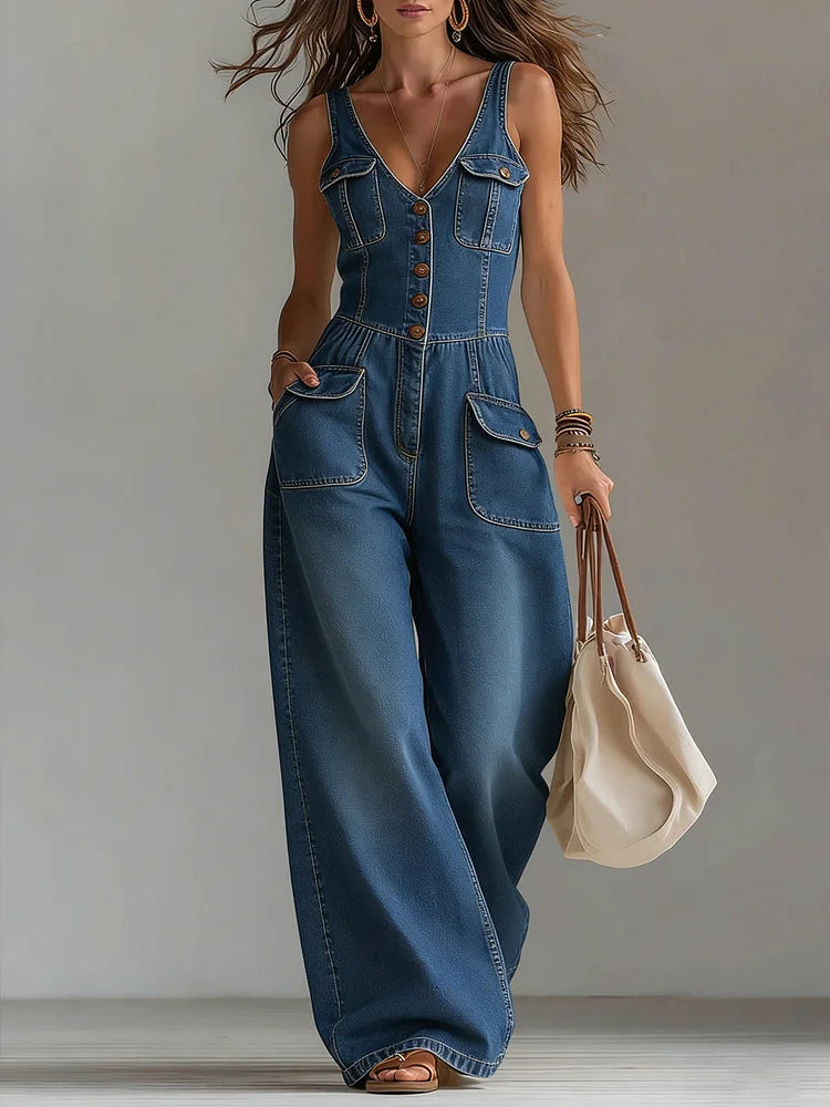 Sophie – Loose Denim Jumpsuit