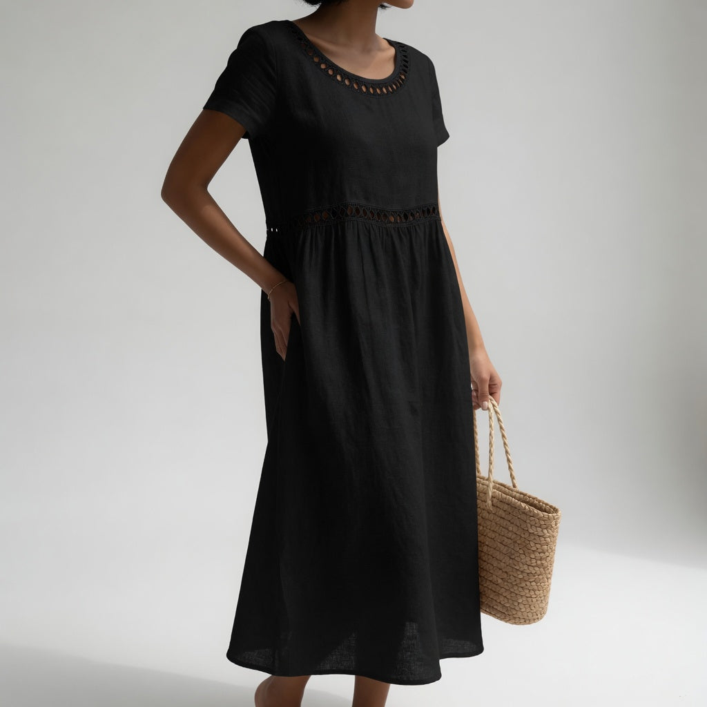 Alaia - Embroidered Linen Dress