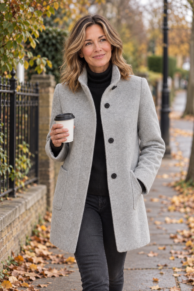 Eleonora — Mid-Length Wool-Blend Coat