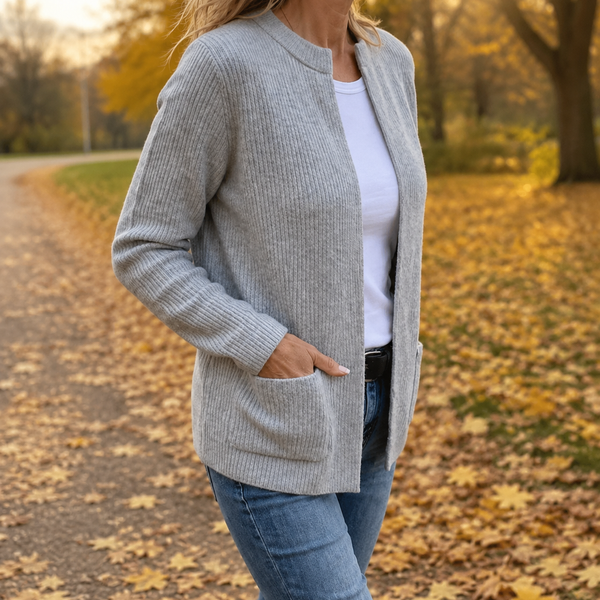 Maeve – Cozy Zip-Front Knit Cardigan