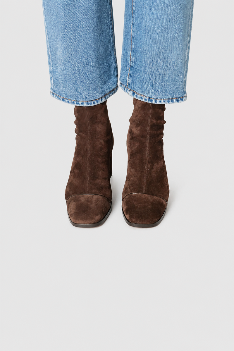 Marlowe — Square-Toe Suede Ankle Boots