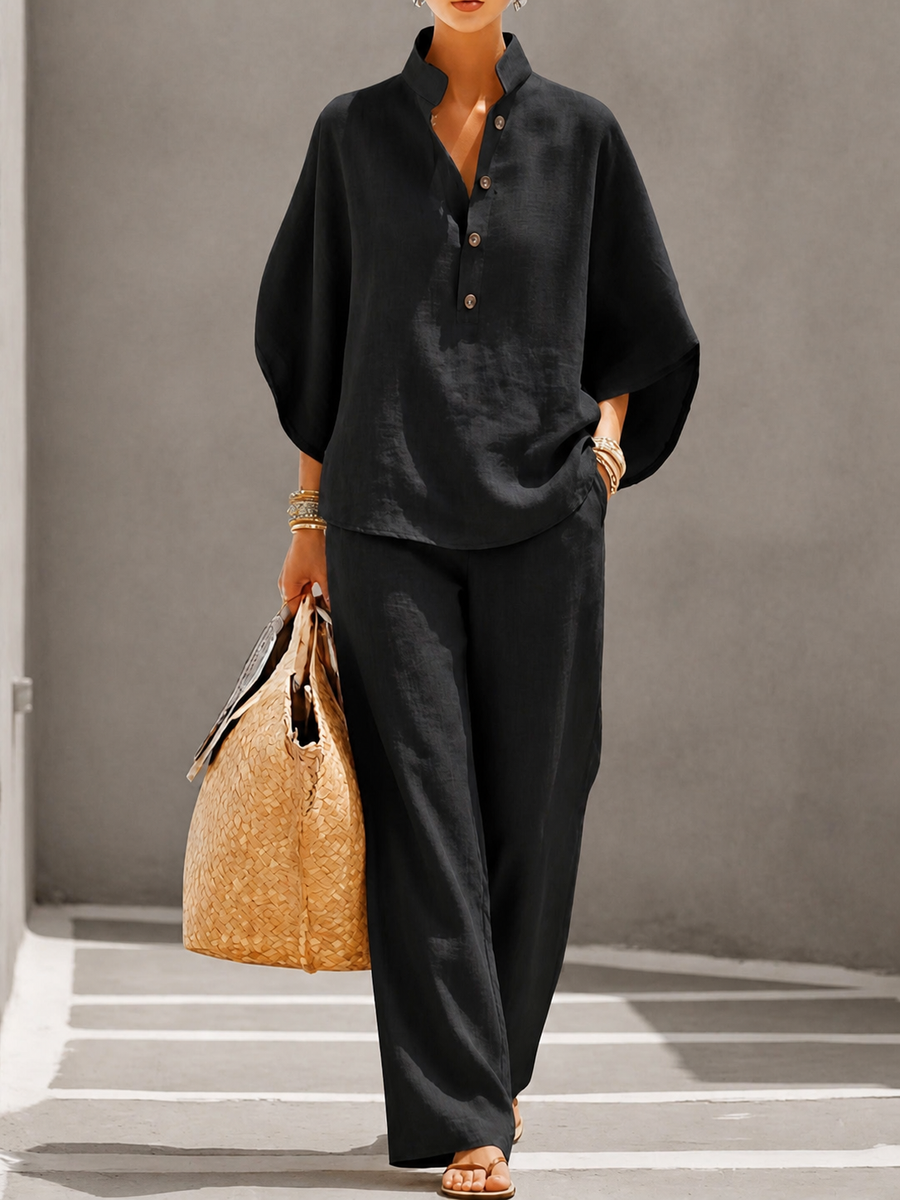 Ariel – Relaxed Cotton-Linen Set