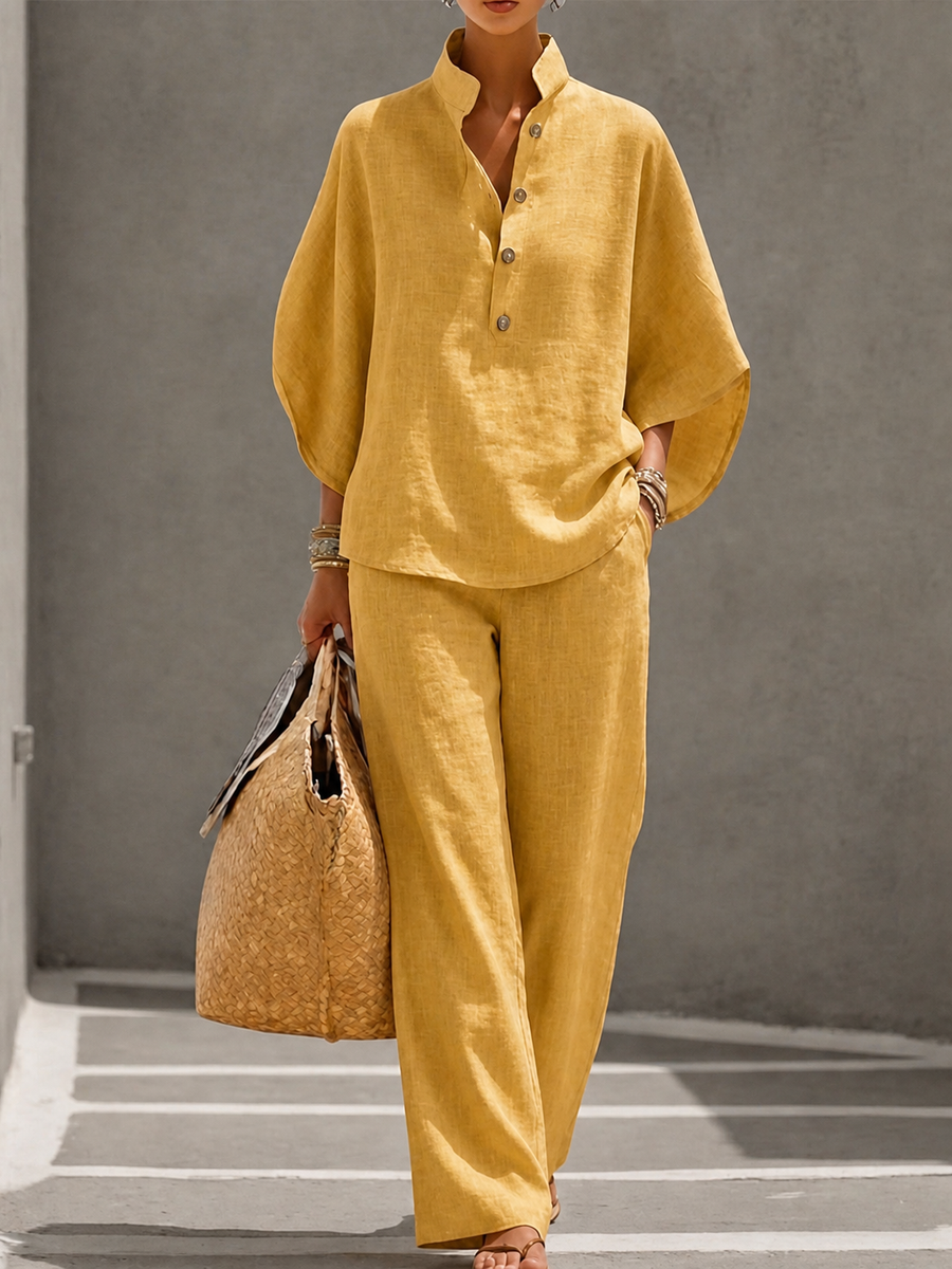 Ariel – Relaxed Cotton-Linen Set