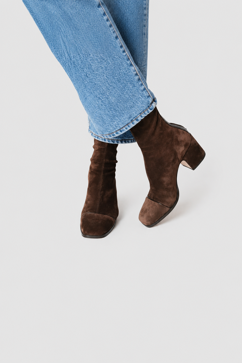 Marlowe — Square-Toe Suede Ankle Boots