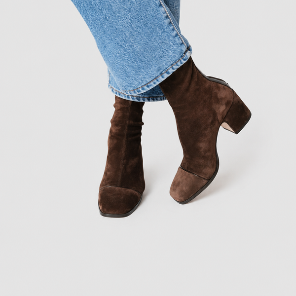 Marlowe — Square-Toe Suede Ankle Boots