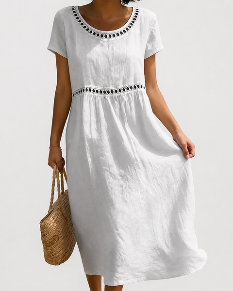 Alaia - Embroidered Linen Dress