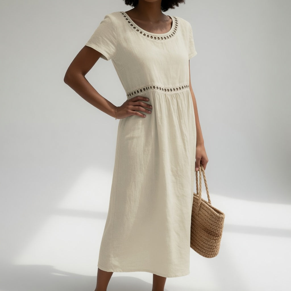 Alaia - Embroidered Linen Dress