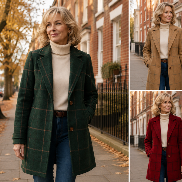 Kaitlyn — Elegant Plaid Winter Coat