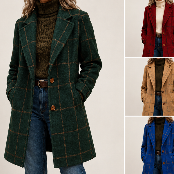 Kaitlyn — Elegant Plaid Winter Coat