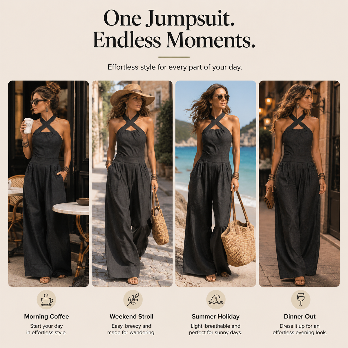Valentina - Elegant Crossover Neckline Jumpsuit