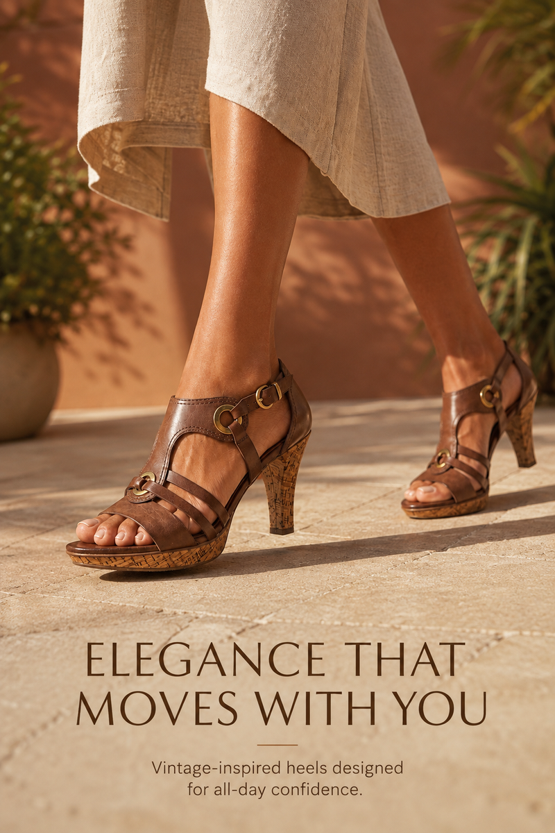 Riven - Structured Ankle Strap Heels