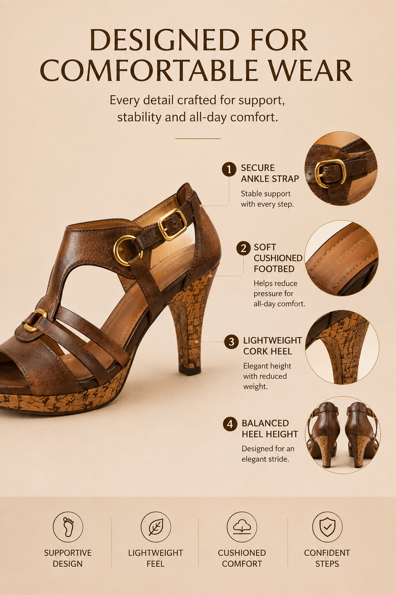 Riven - Structured Ankle Strap Heels