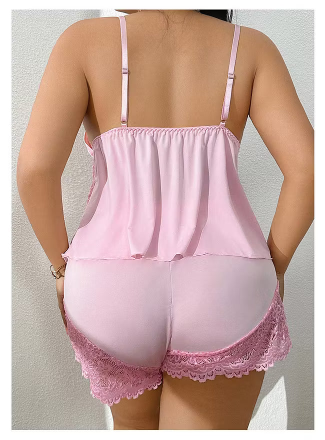 Odile - Lace-Trim Cami Pyjama Set