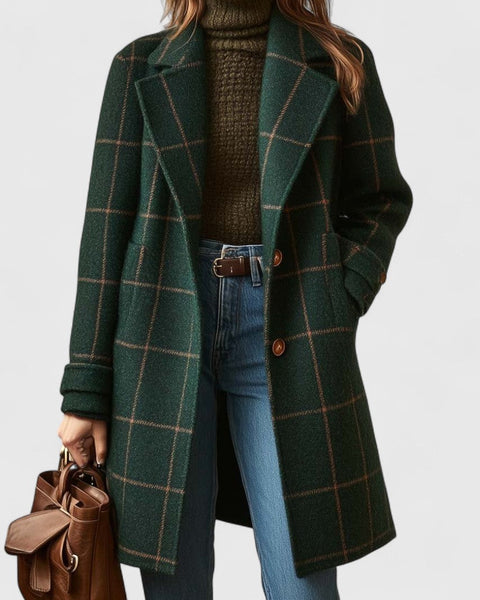 Kaitlyn — Elegant Plaid Winter Coat