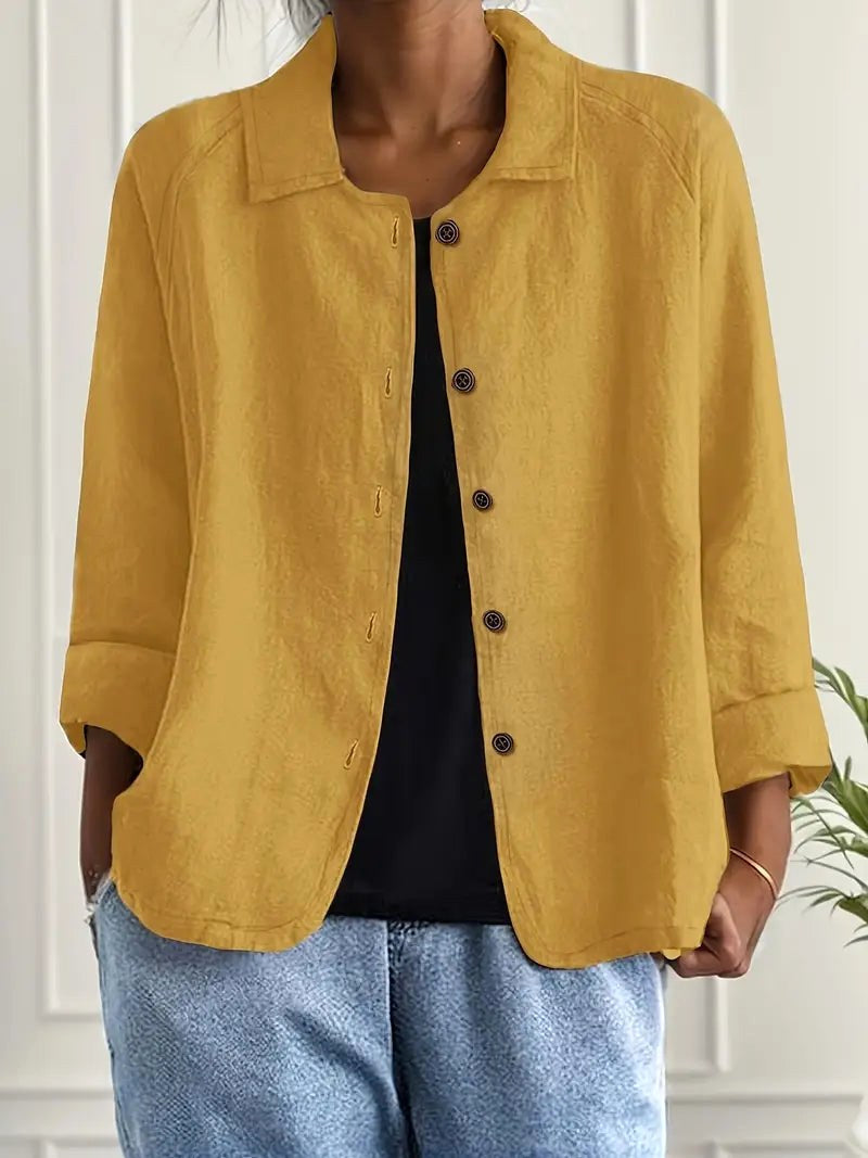 Harlow — Relaxed Button-Front Shirt Jacket