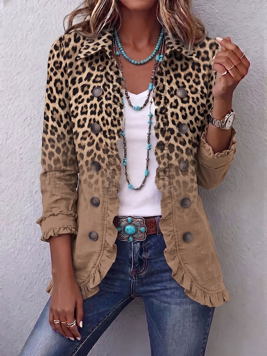 Greta — Ruffled Button-Front Jacket