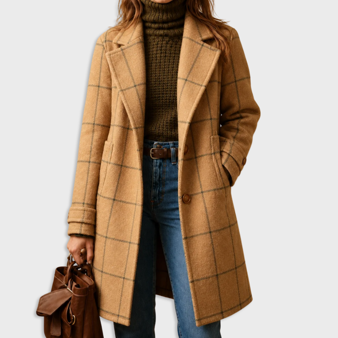 Kaitlyn — Elegant Plaid Winter Coat