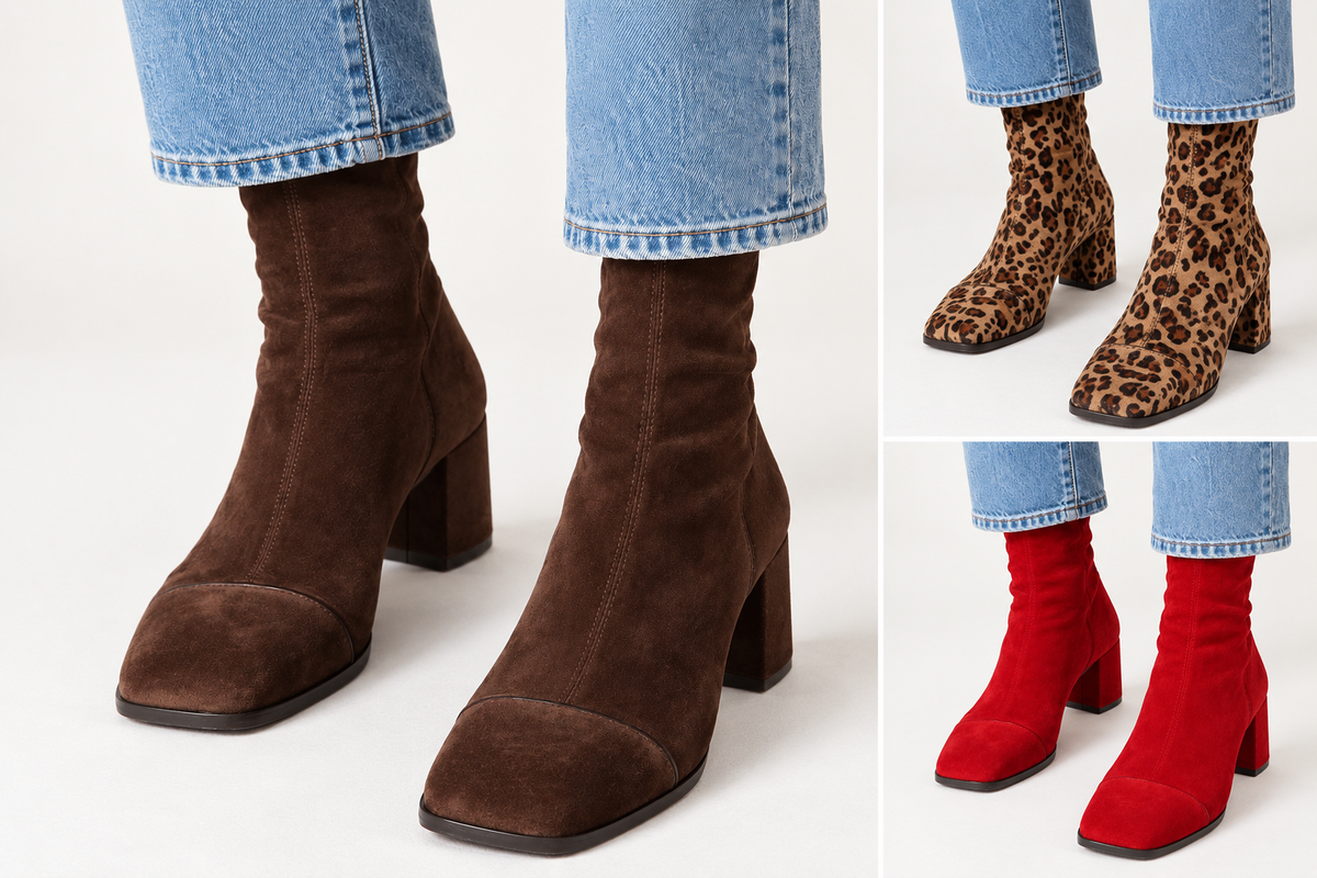 Marlowe — Square-Toe Suede Ankle Boots