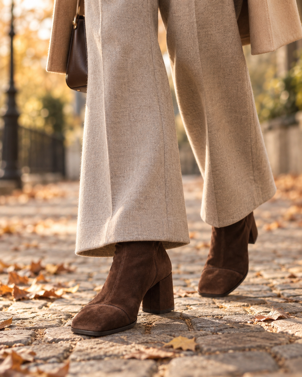 Marlowe — Square-Toe Suede Ankle Boots